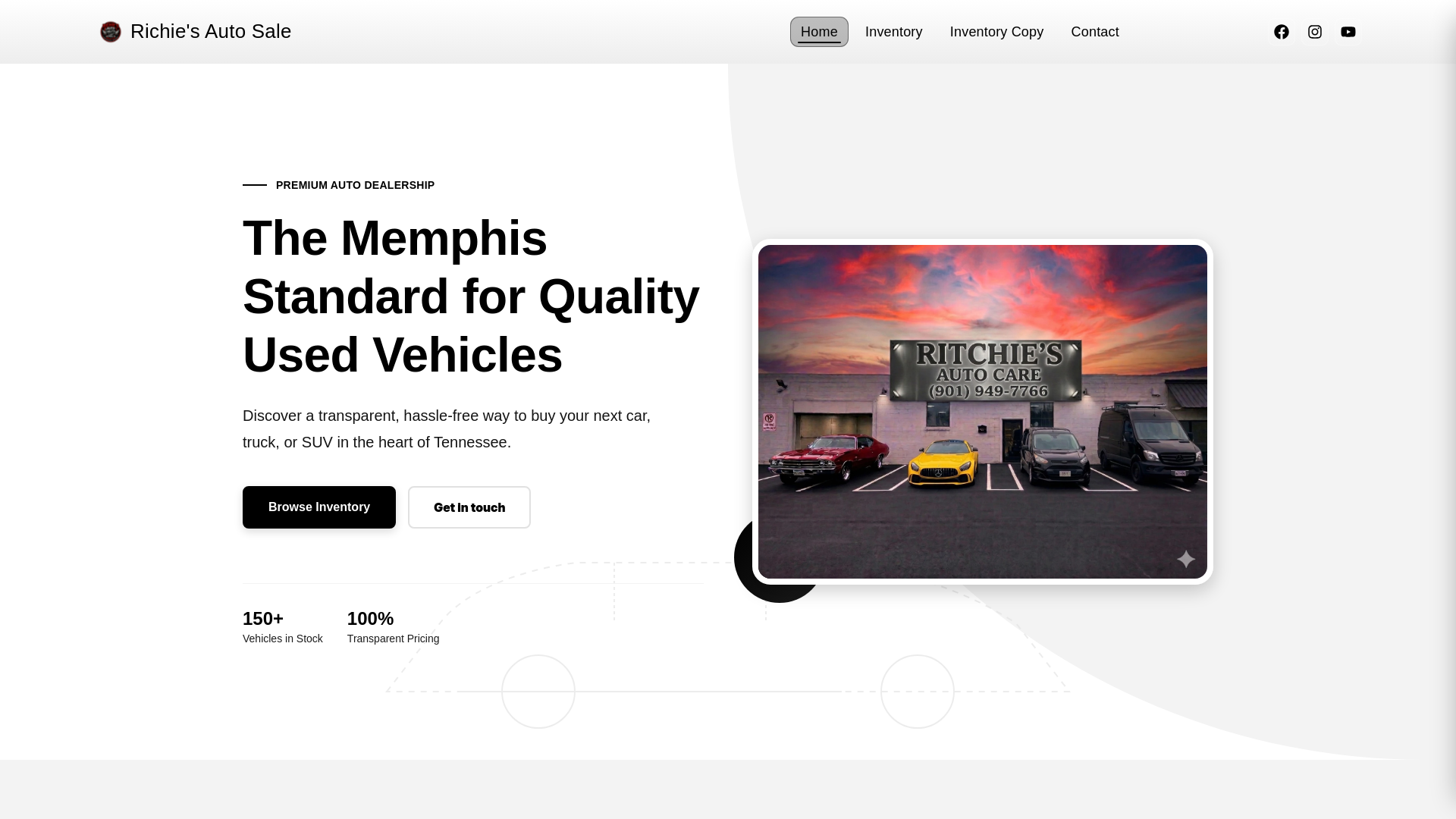 website screenshot of https://ritchiautos.com