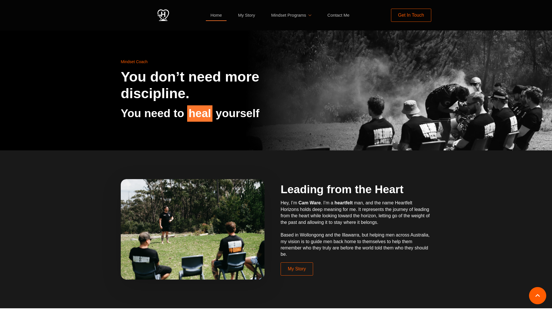 website screenshot of https://theheartfelthorizons.com.au/