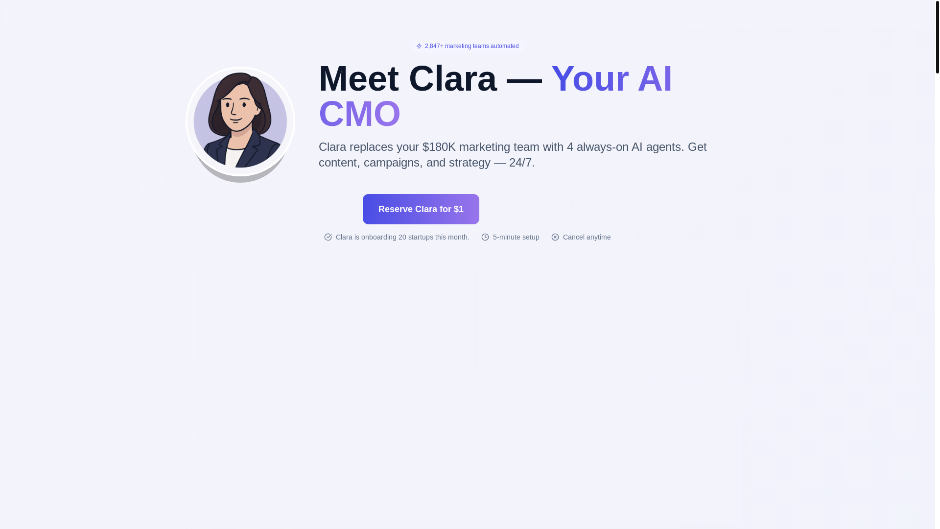 website screenshot of https://claracmo.com/