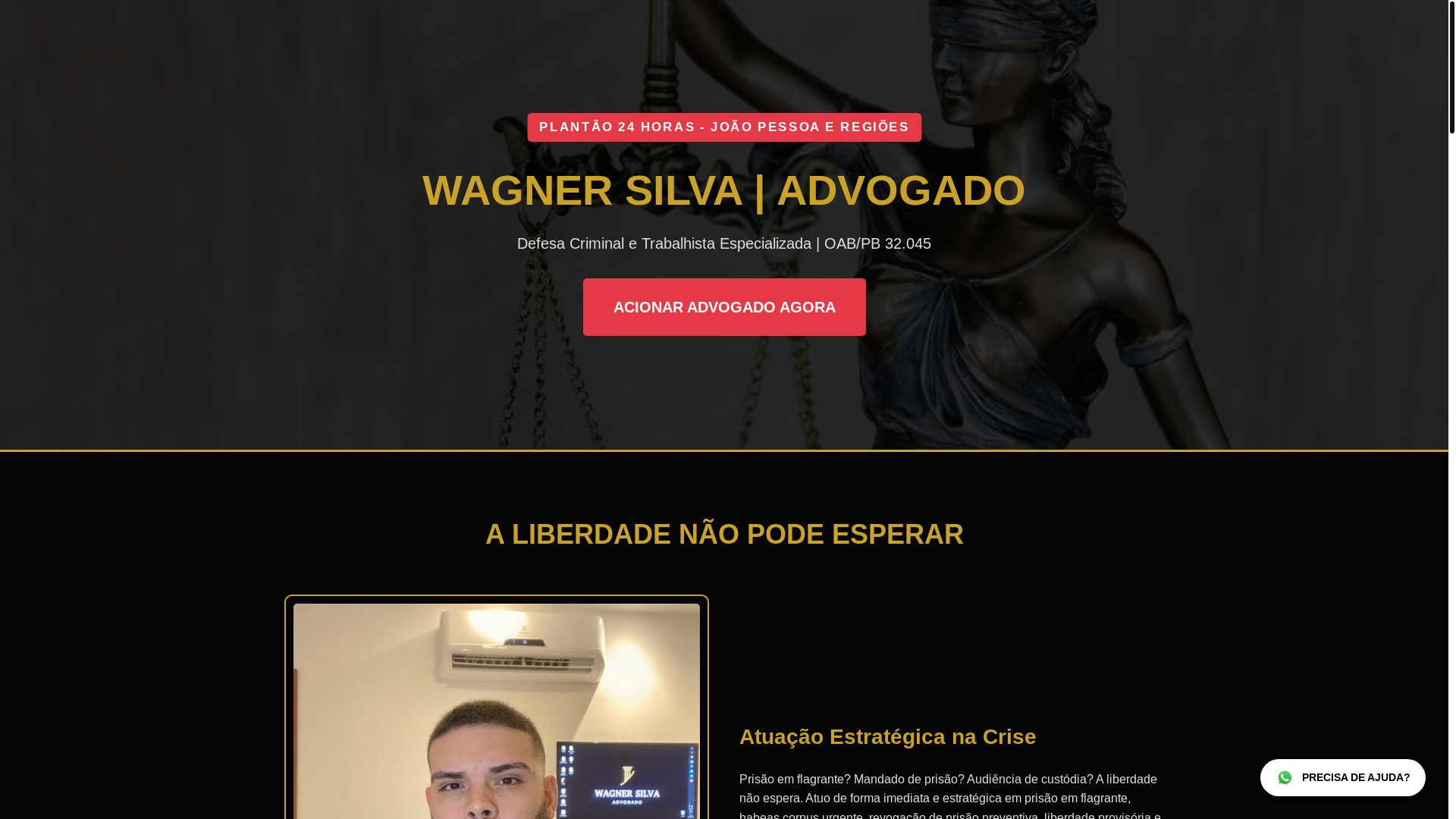 website screenshot of https://wagnersilvaadv.com.br/