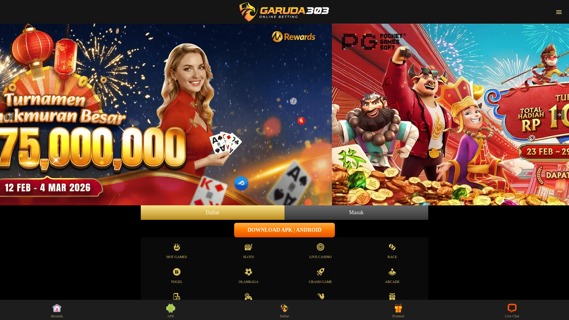 website screenshot of https://ampgarudamaxx.pages.dev/