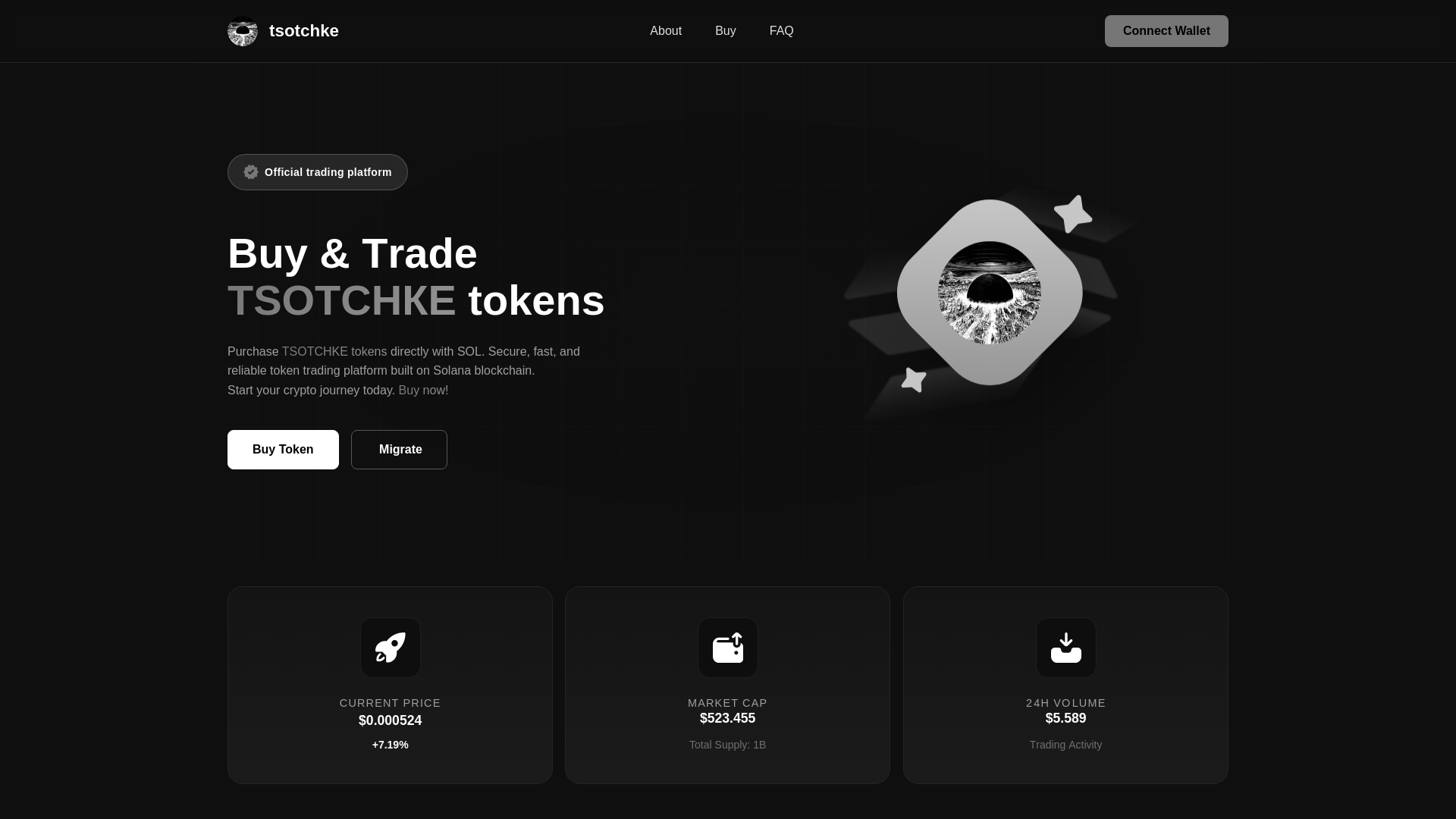 website screenshot of https://tsotchkemigrate.xyz