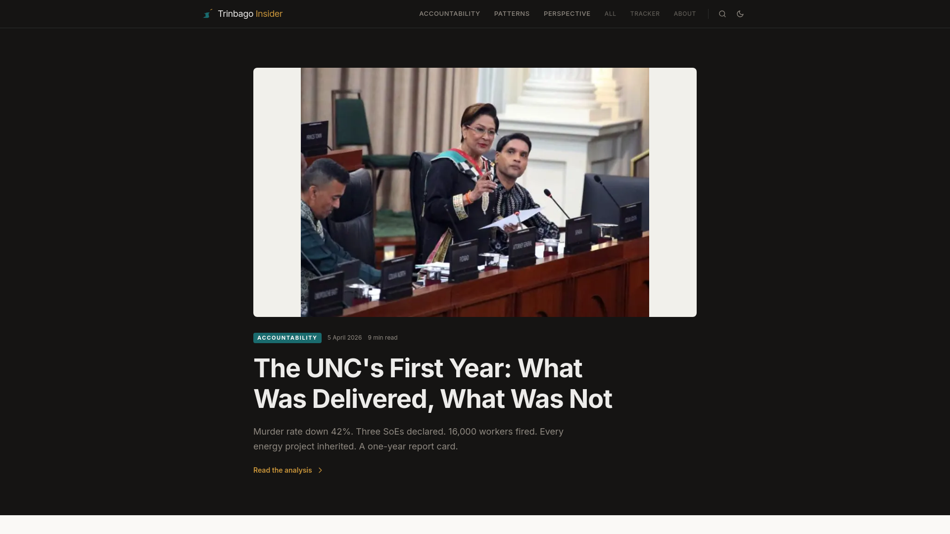 website screenshot of https://trinbagoinsider.com/