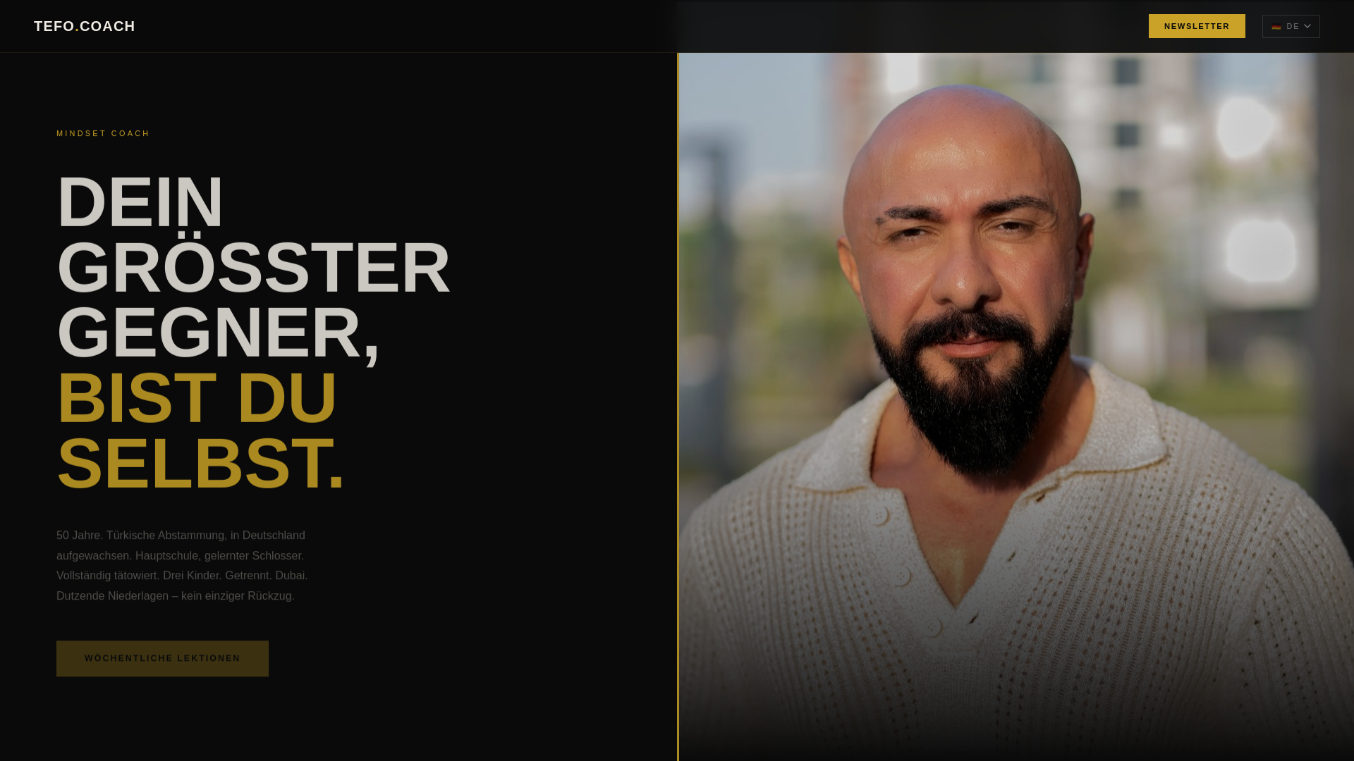 website screenshot of https://tefo.coach