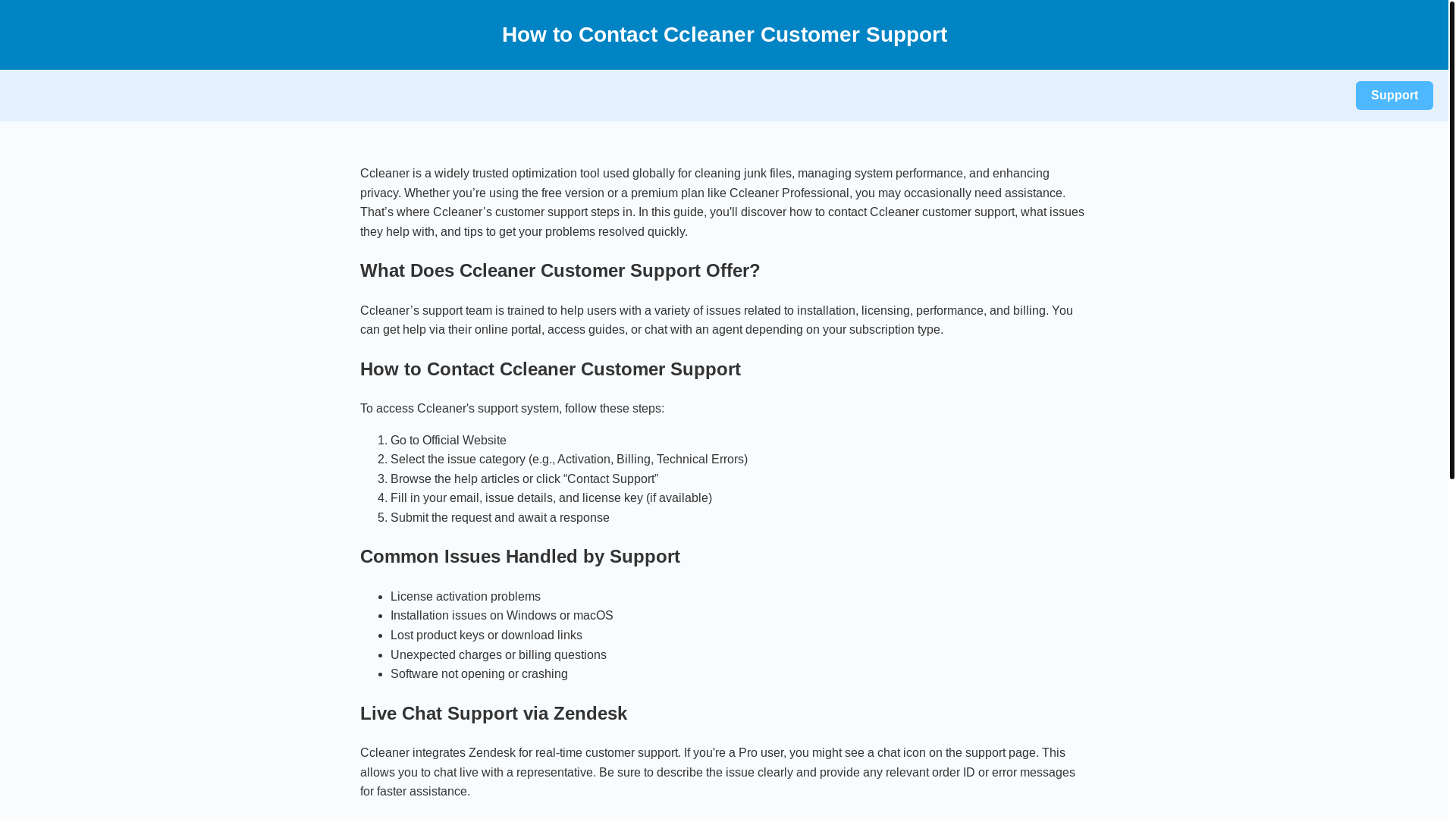 website screenshot of https://ccleaner-customer-support.pages.dev/