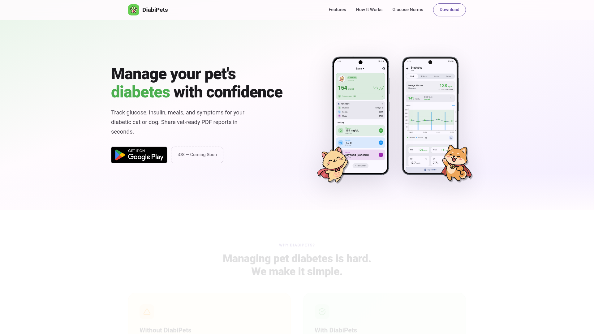 website screenshot of https://diabipets.com