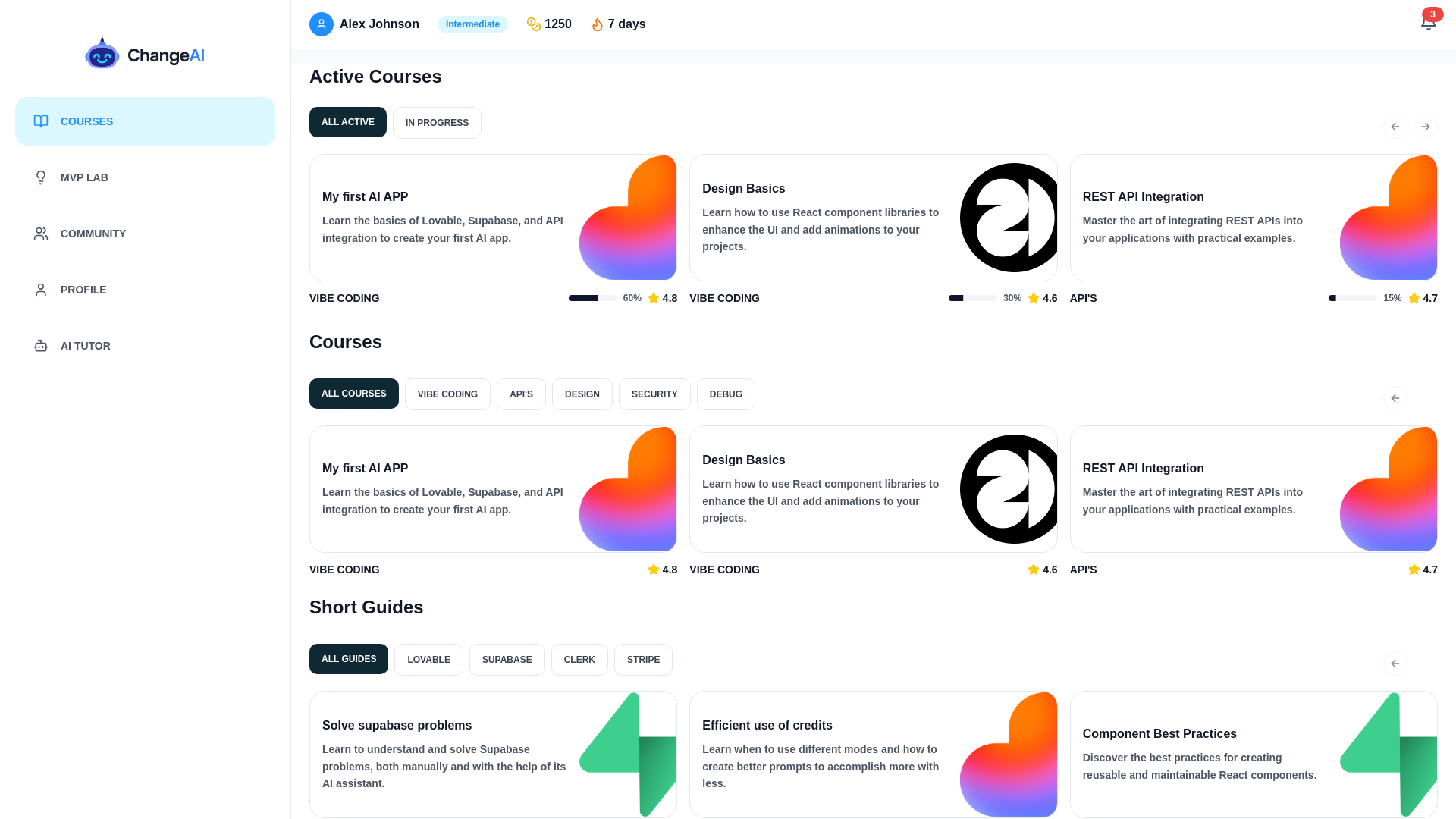 website screenshot of https://changeai.dev/
