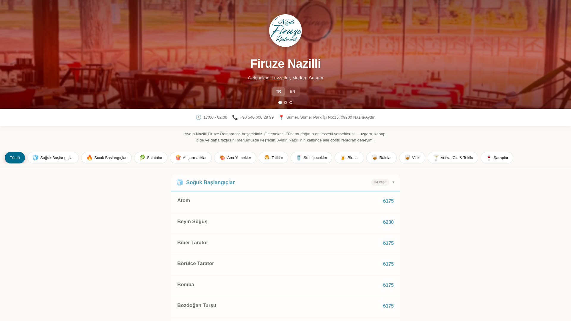 website screenshot of https://nazillifiruze.com/
