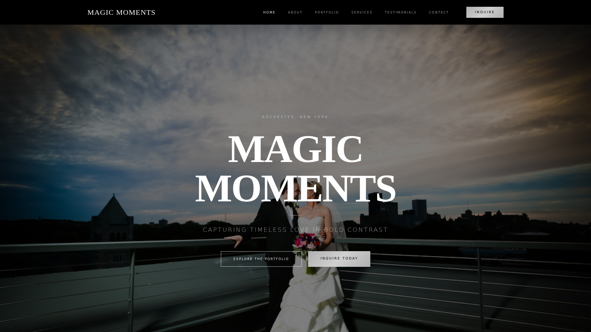 website screenshot of https://magicmomentsroc.com/