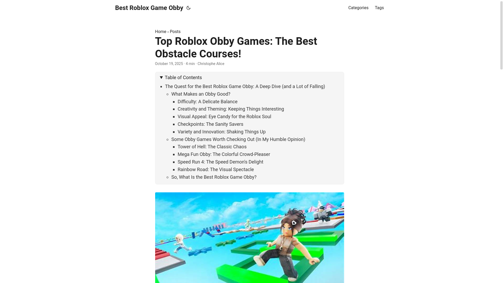 website screenshot of https://best-roblox-game-obby.pages.dev/