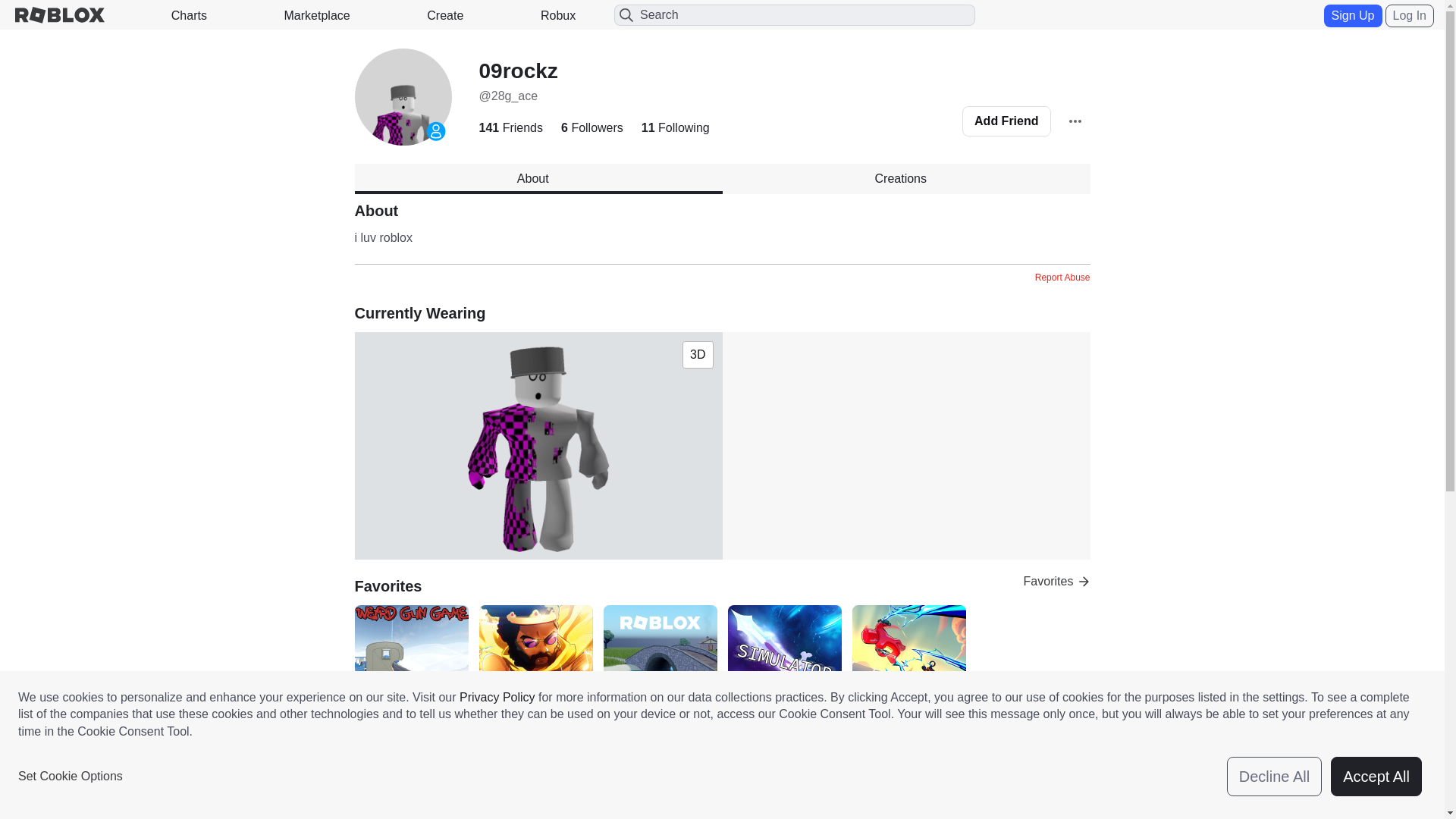website screenshot of https://roblox.com.fj/users/555769754/profile