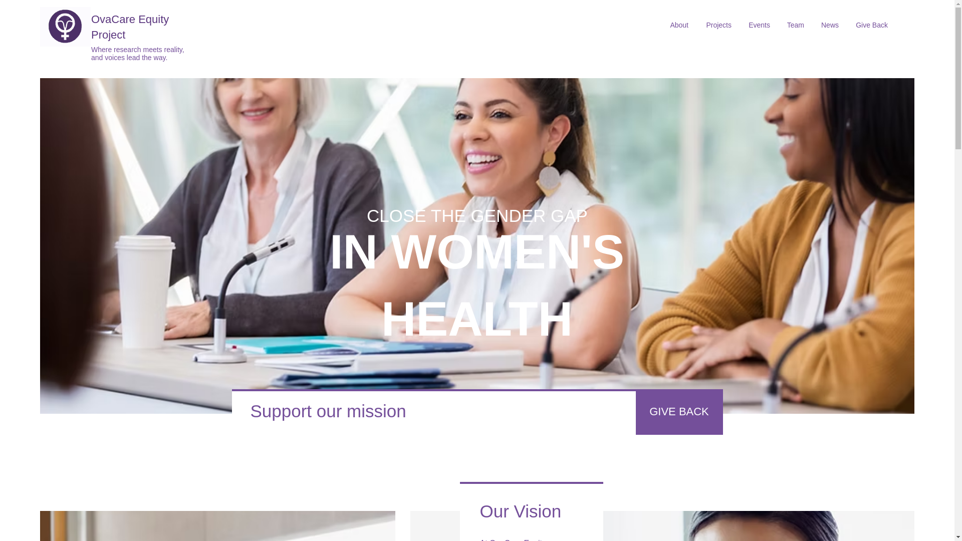 website screenshot of https://ovacareequityproject.com/