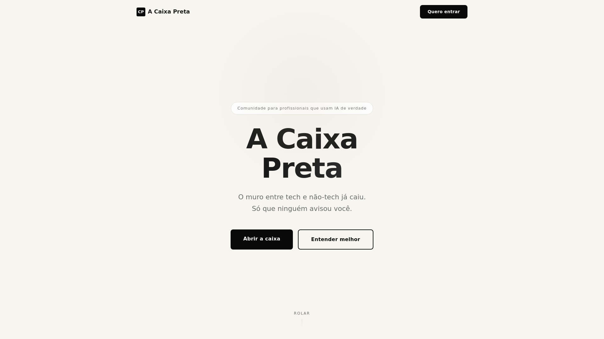 website screenshot of https://acaixapreta.pages.dev/