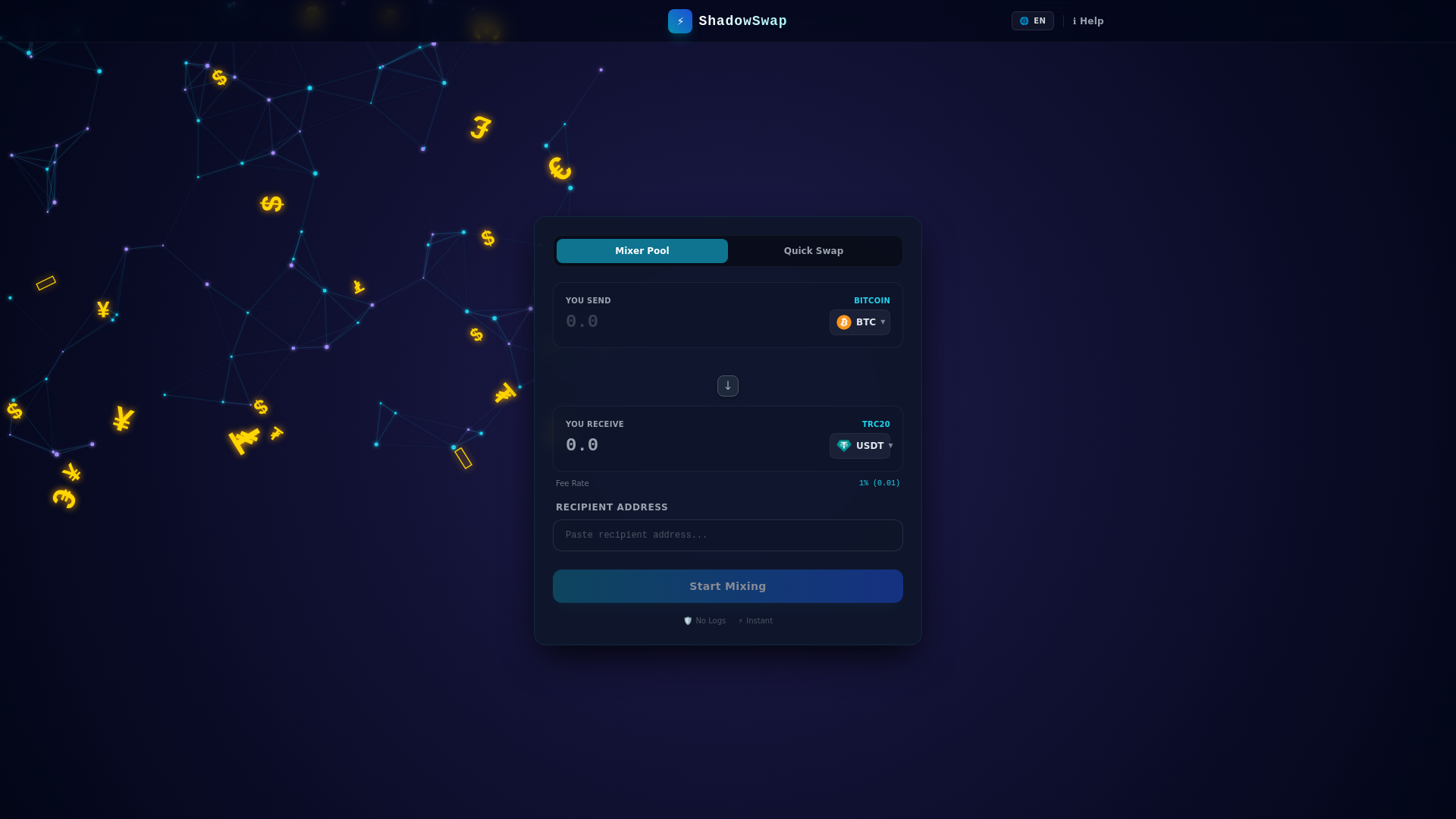 website screenshot of https://mixingcash.site