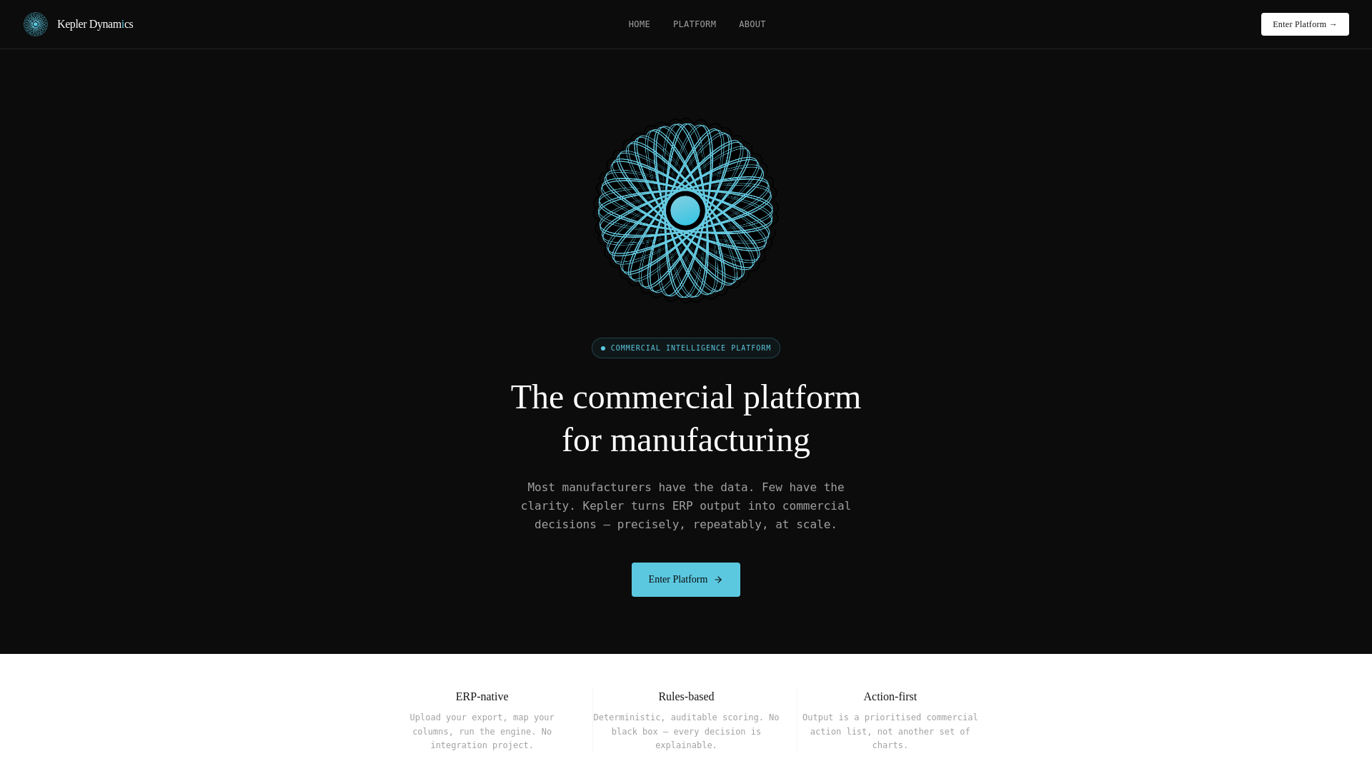 website screenshot of https://kepler-dynamics.co.uk/