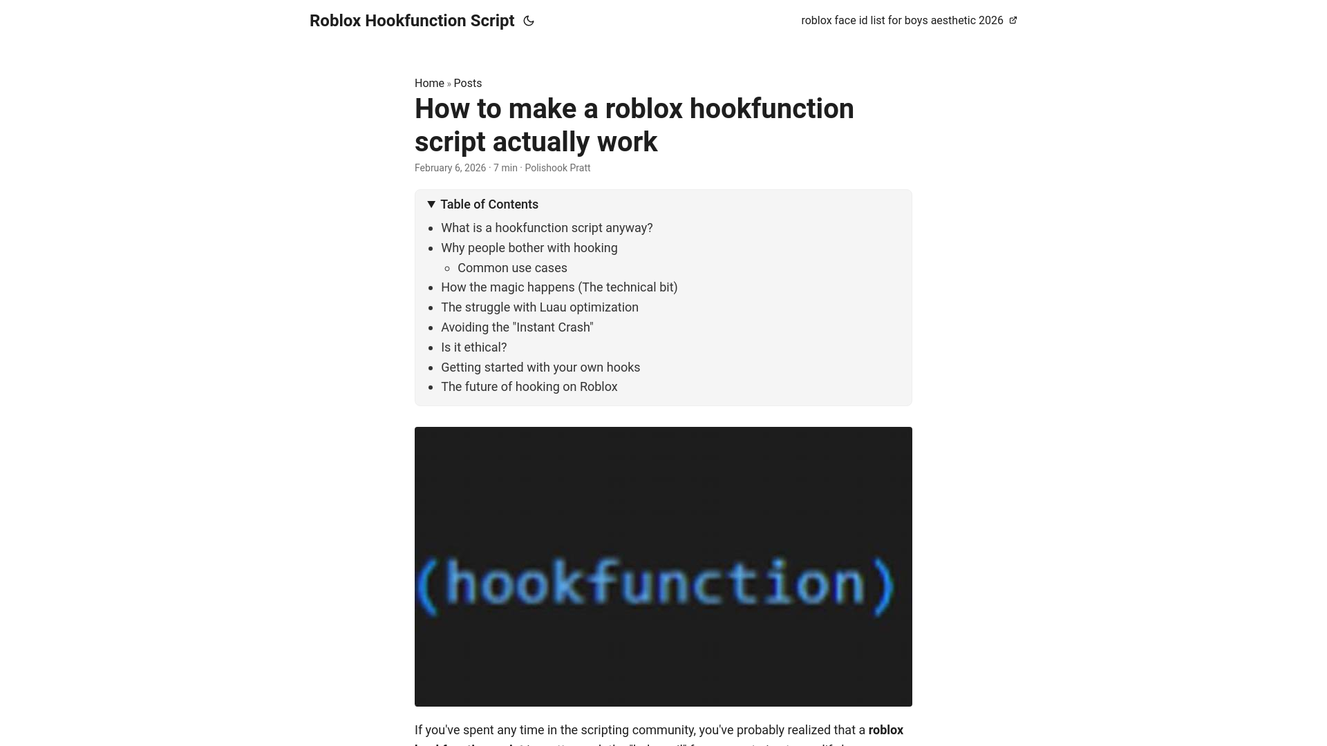 website screenshot of https://roblox-hookfunction-script.pages.dev/