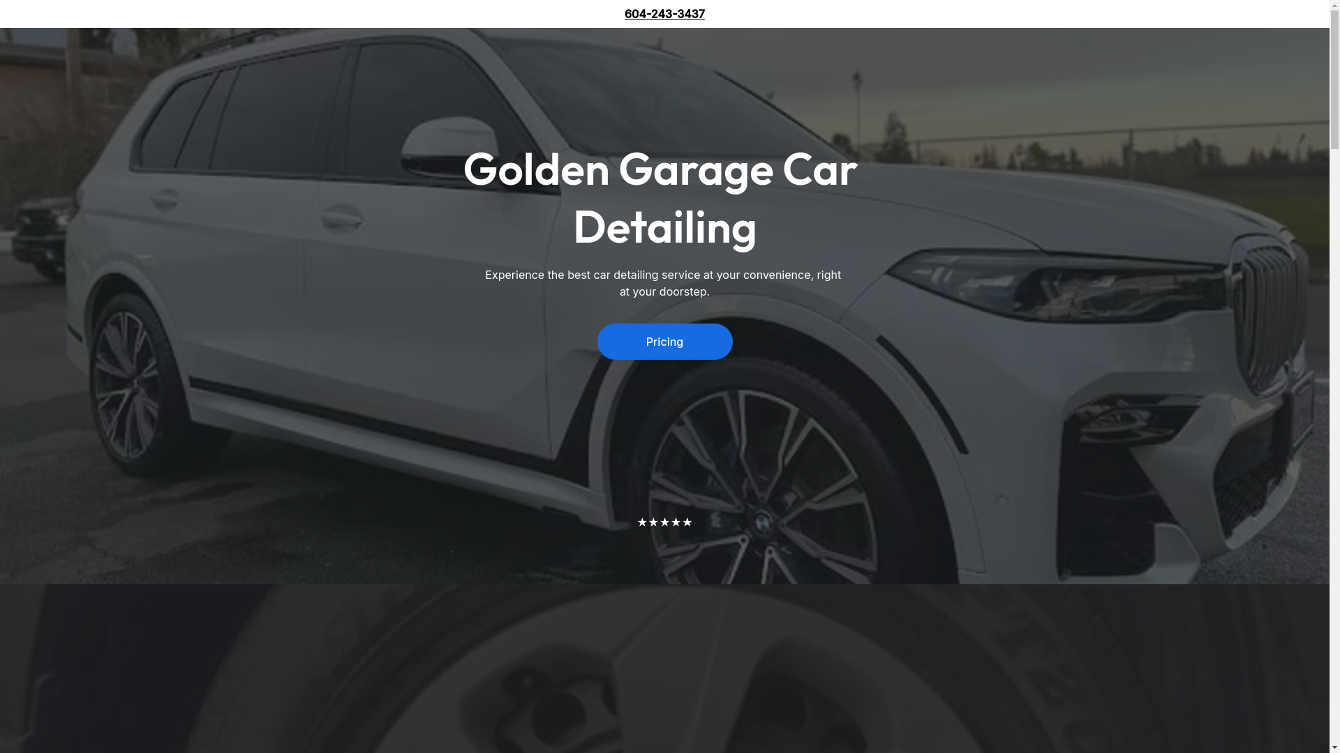 website screenshot of https://goldengaragecardetailing.shop/