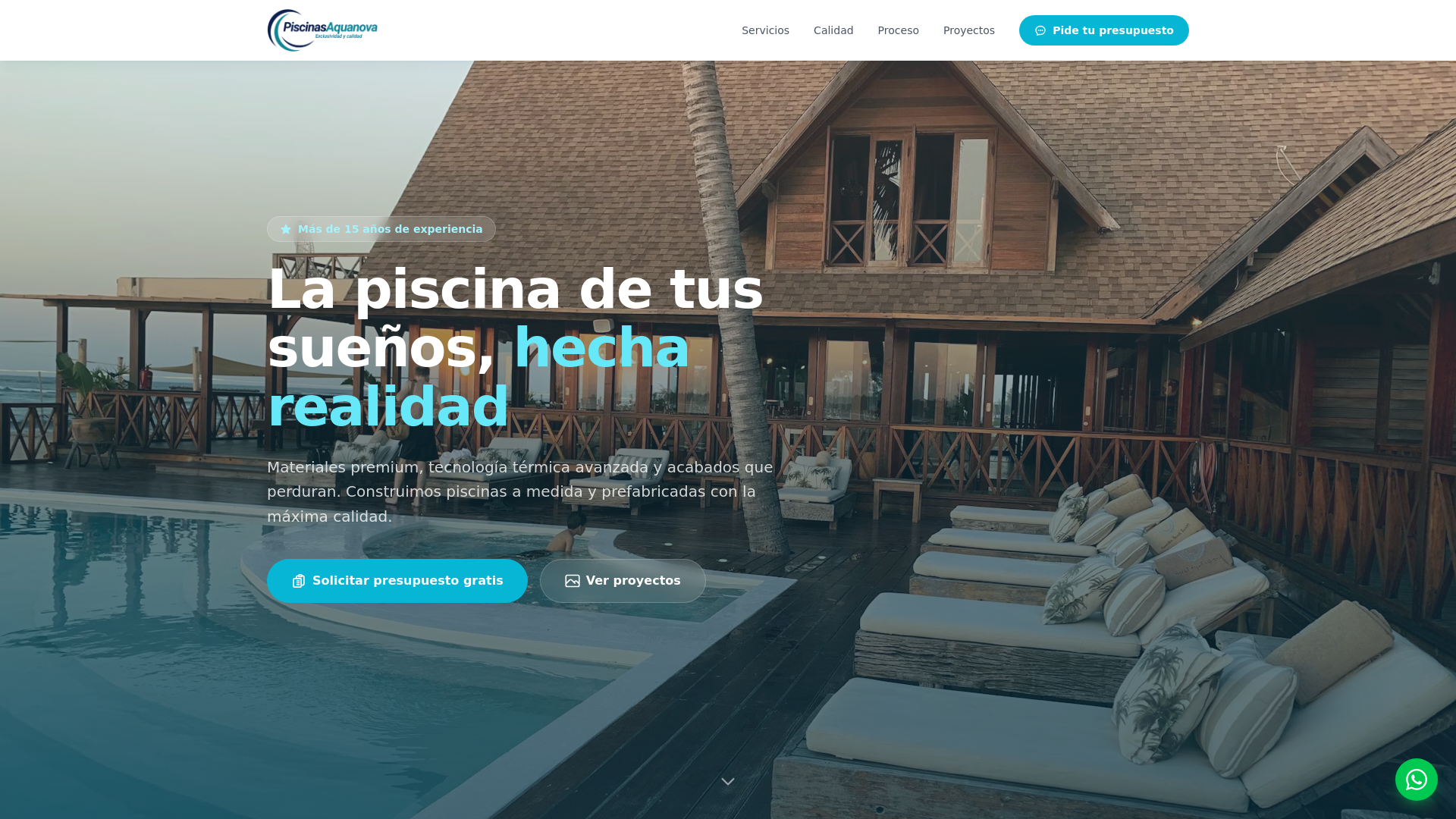 website screenshot of https://piscinasaquanova.es/