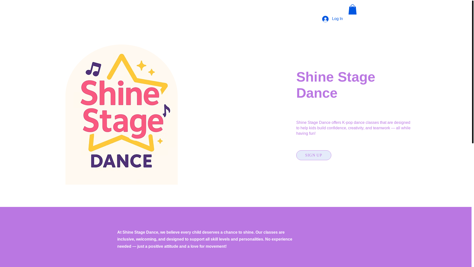 website screenshot of https://shinestagedance.com/