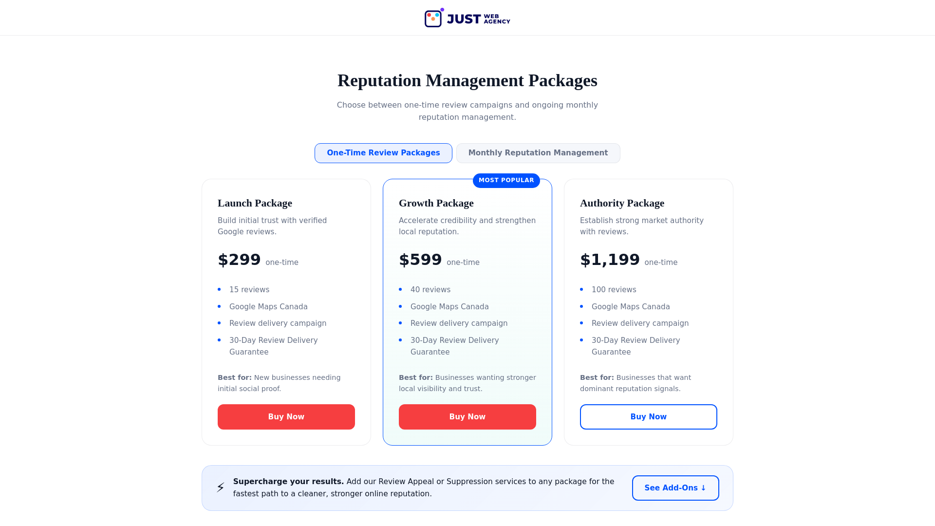 website screenshot of https://reputationjustwebagencyca-qkrkd.kinsta.page