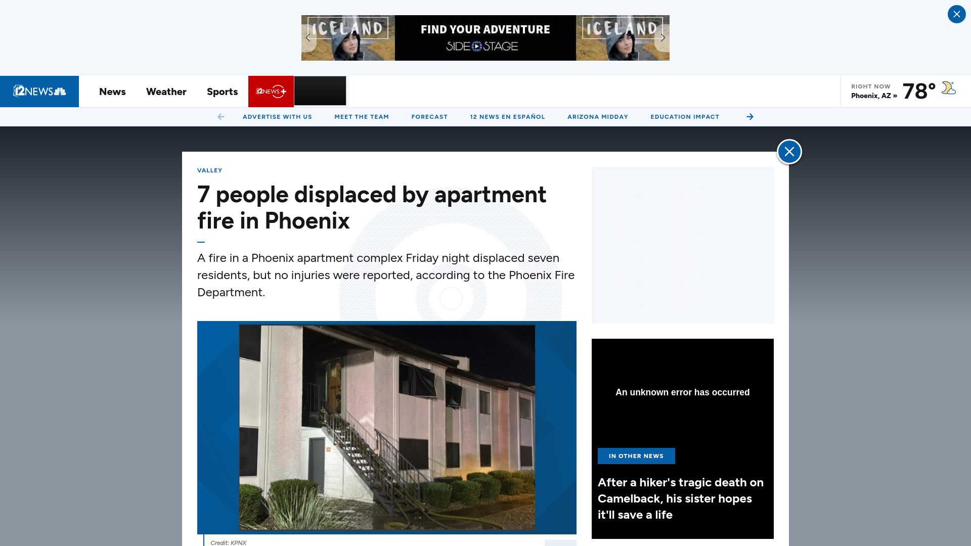 website screenshot of https://www.12news.com/article/news/local/valley/7-people-displaced-by-apartment-fire-in-phoenix-arizona/75-e75ae5cd-61ac-4fb5-b777-5ab1785f2fa7