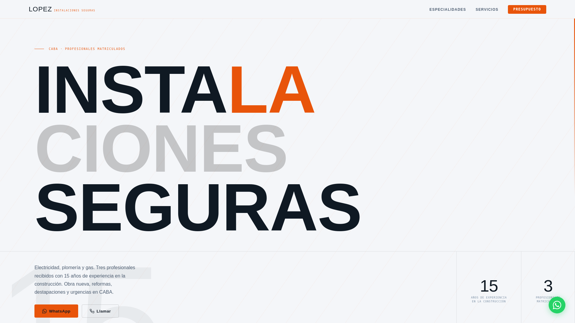 website screenshot of https://instalacionesseguras.com.ar/