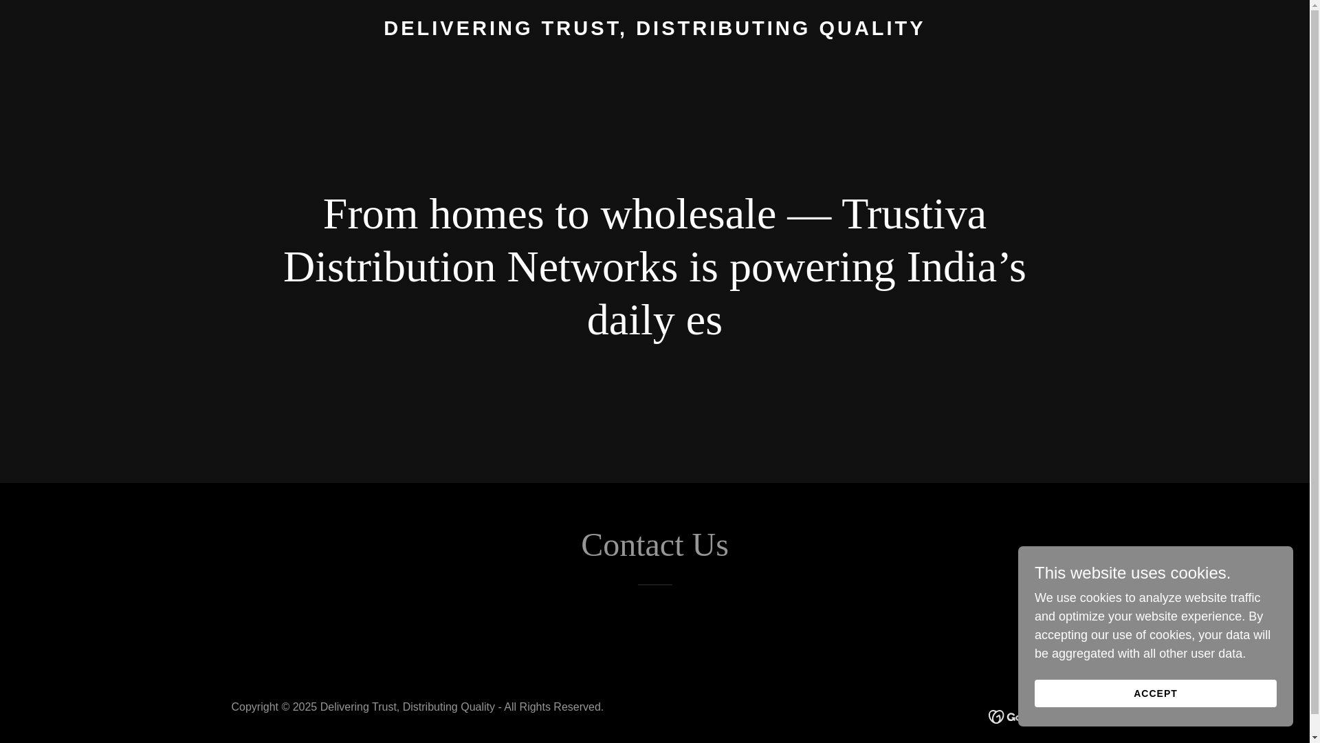 website screenshot of https://trustivaditstributionnetworks.in/