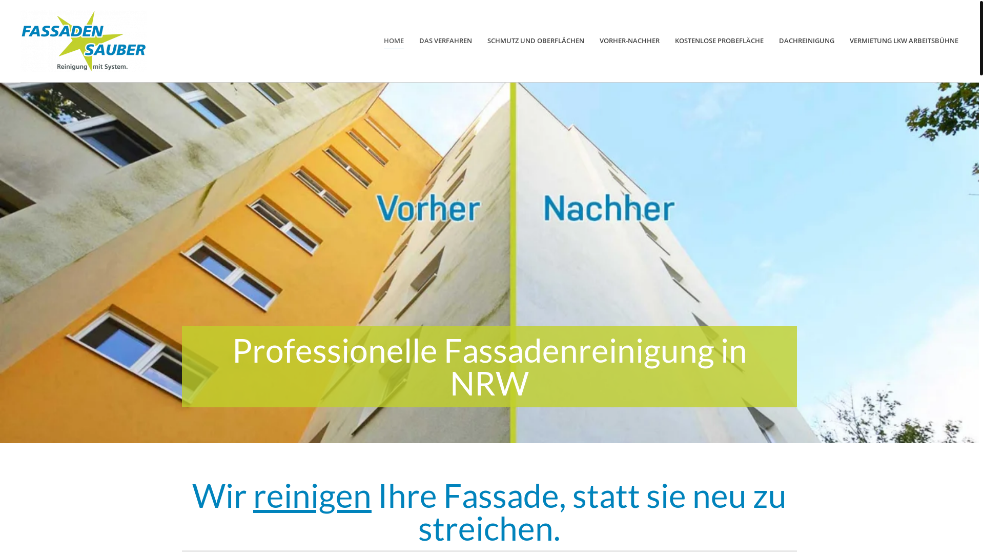 website screenshot of https://fassaden-sauberhome.de/