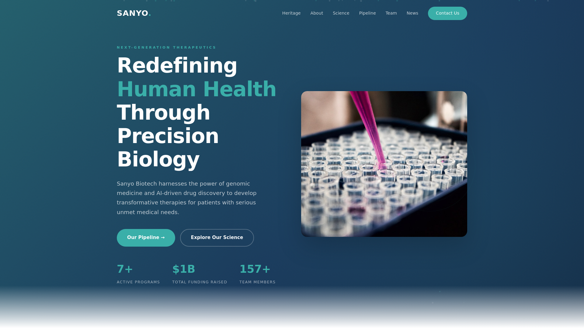 website screenshot of https://sanyobiotech.com