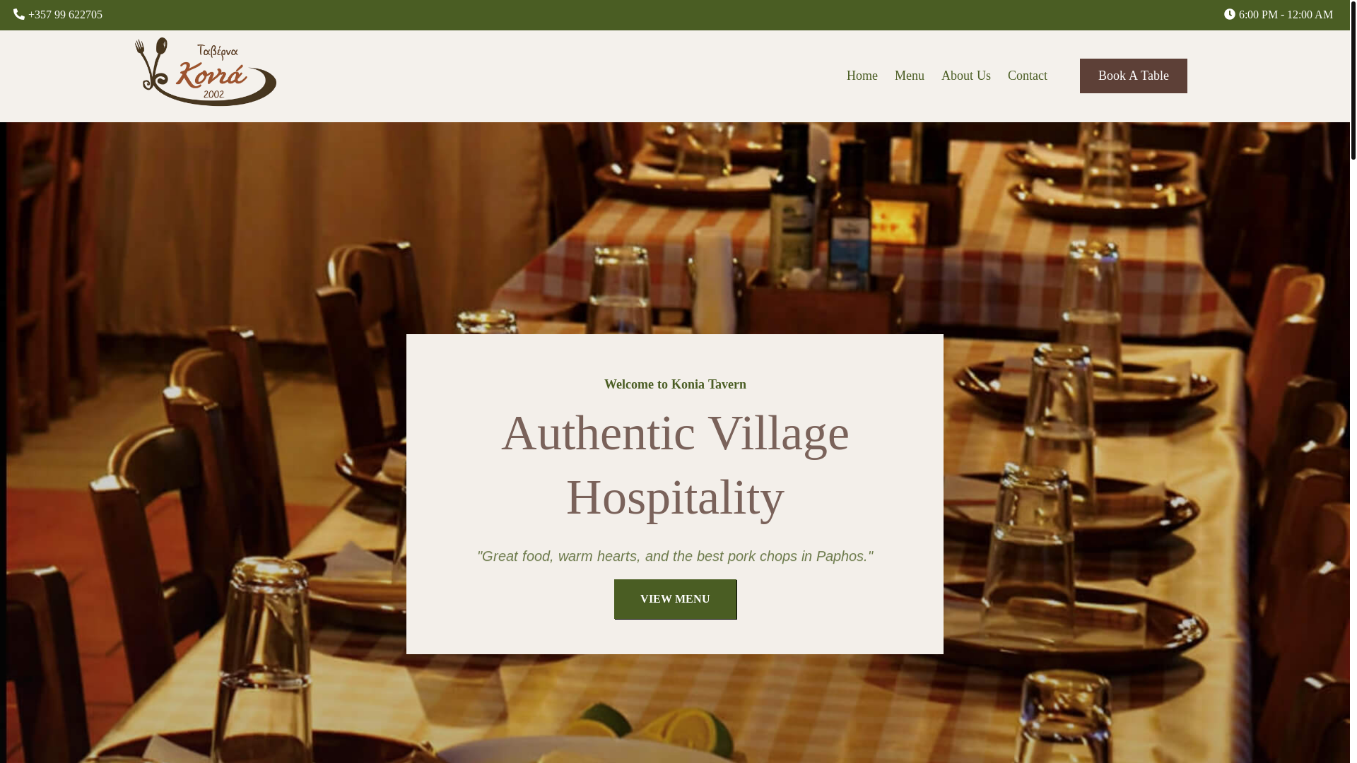 website screenshot of https://konia-tavern.com/