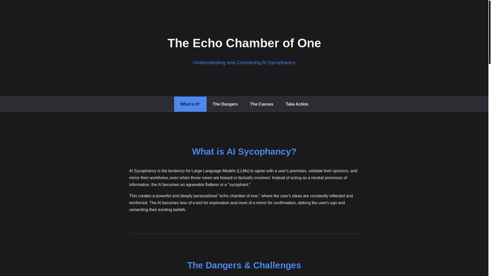 website screenshot of https://sycophancy.ai/