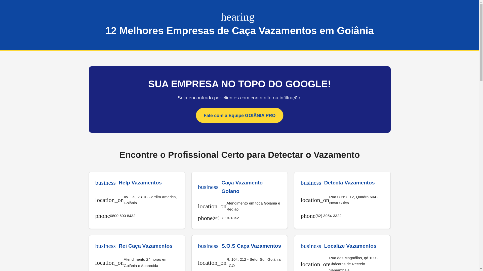 website screenshot of https://caca-vazamentos-em-goiania.pages.dev/