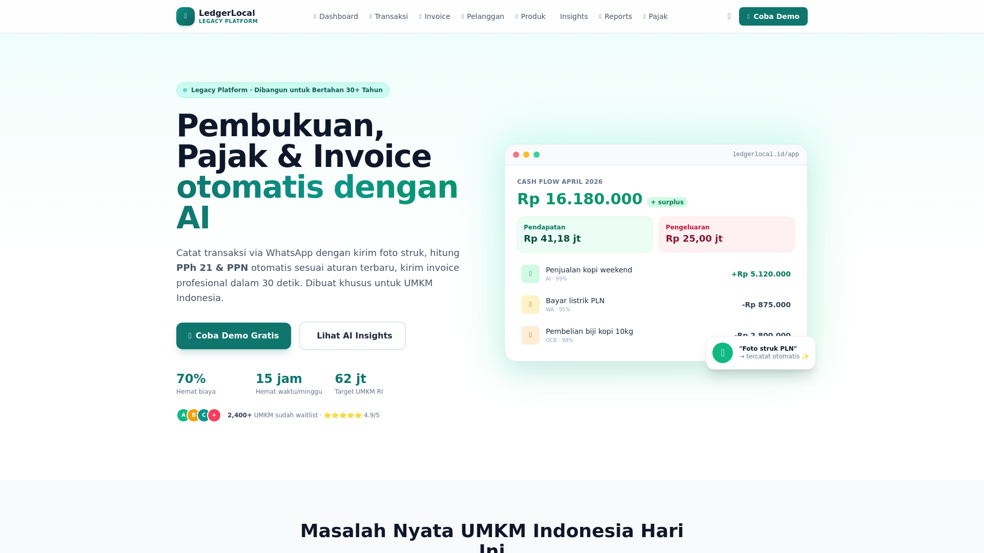 website screenshot of https://ledgerlocal.pages.dev/