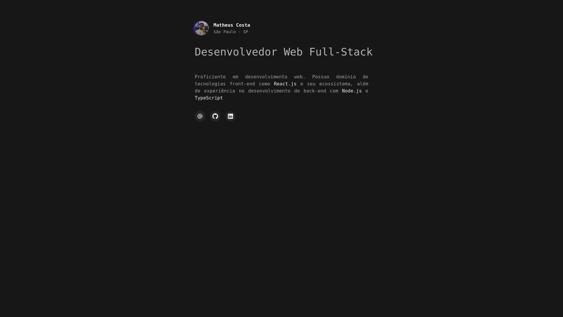 website screenshot of https://m-costa.dev/