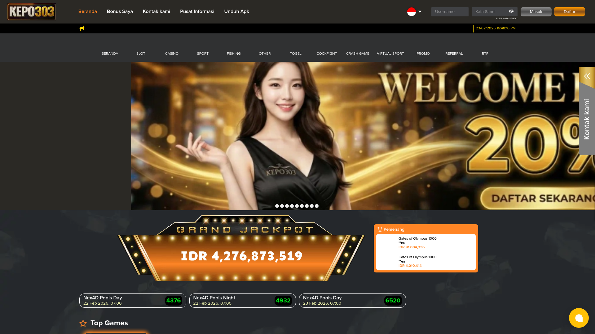 website screenshot of https://www-kepo303-info.pages.dev/