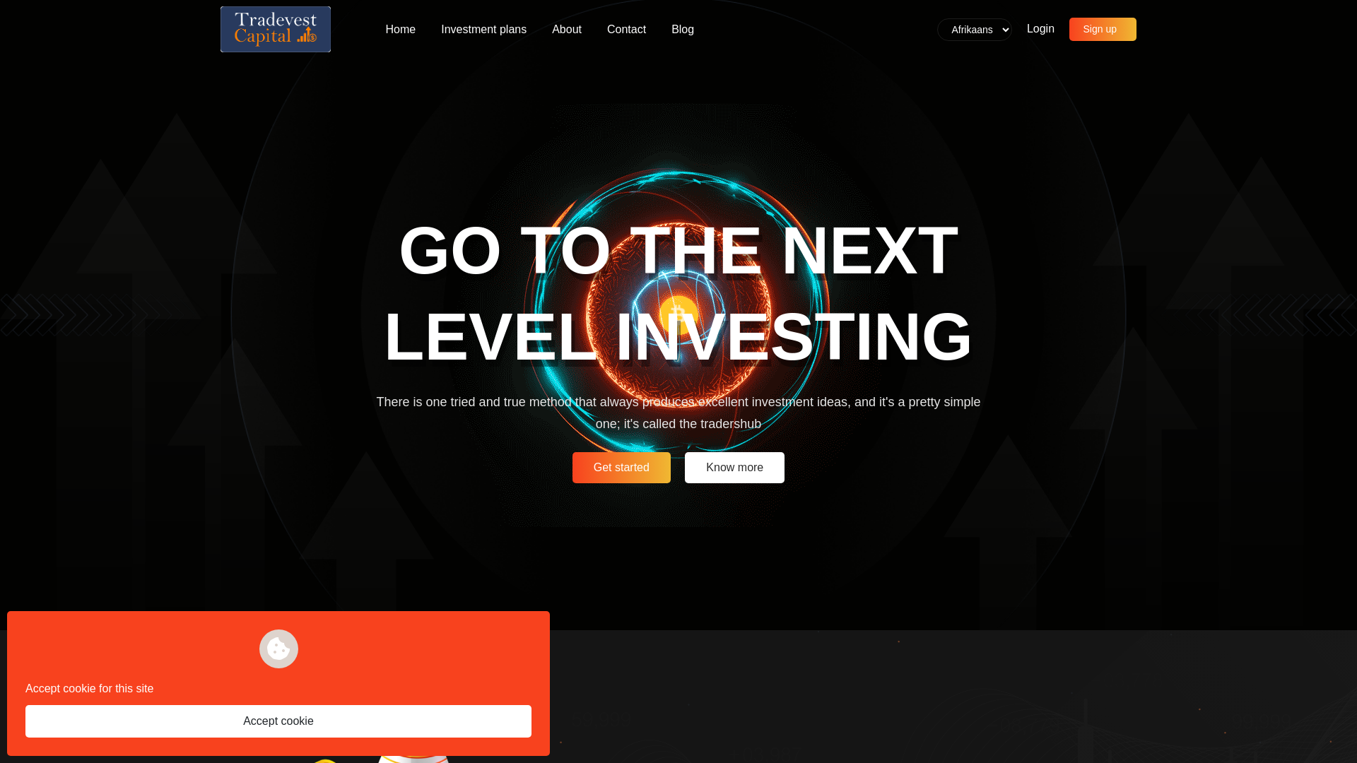 website screenshot of https://tradevest.space