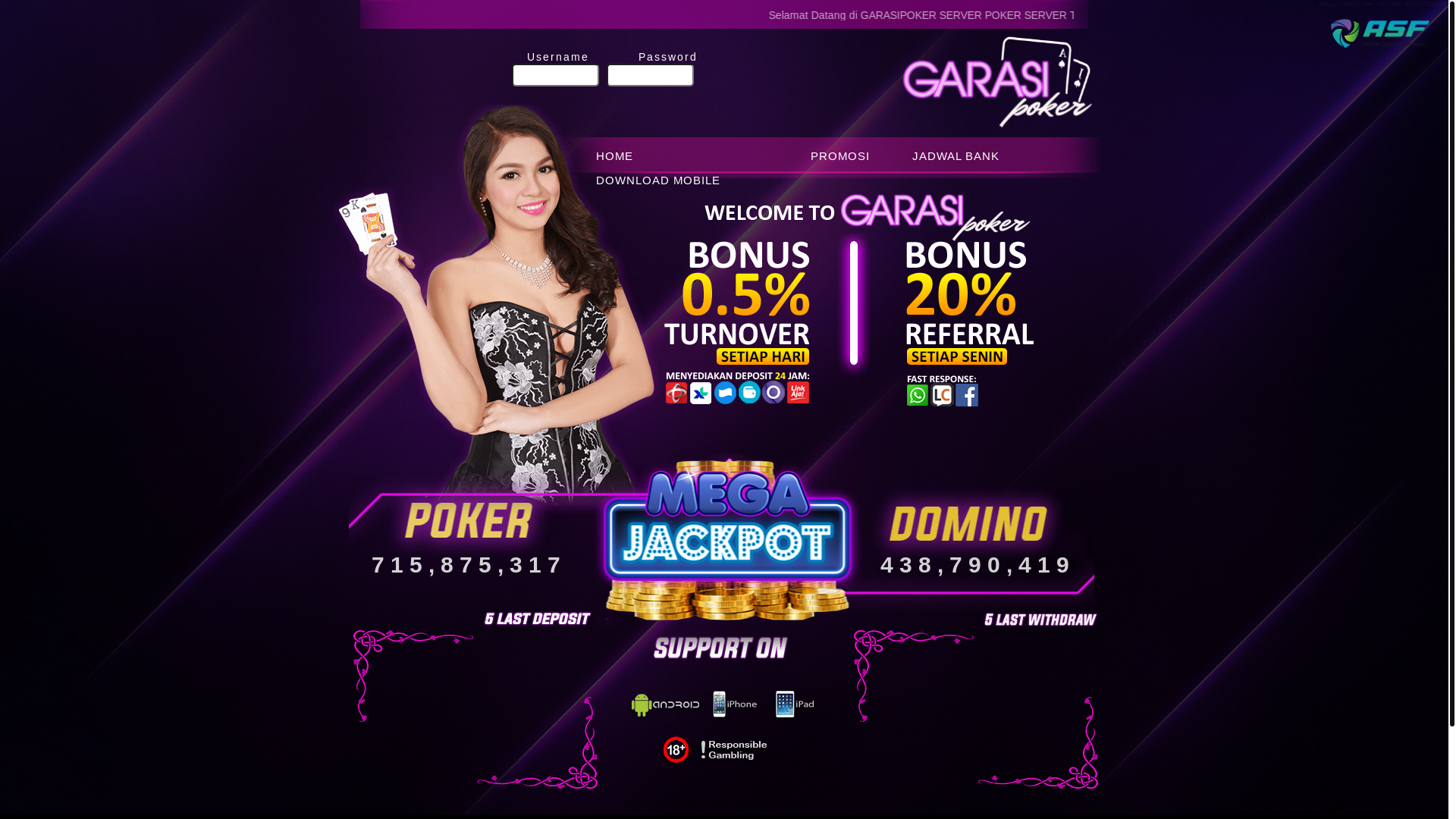 website screenshot of https://1garasiqq.autos/