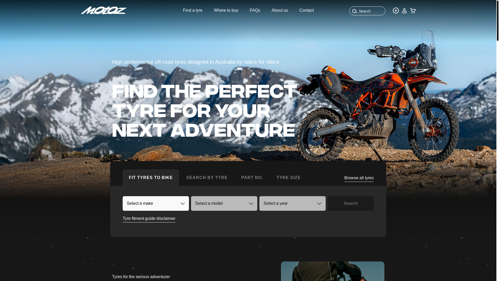 website screenshot of https://motoz.com.au/