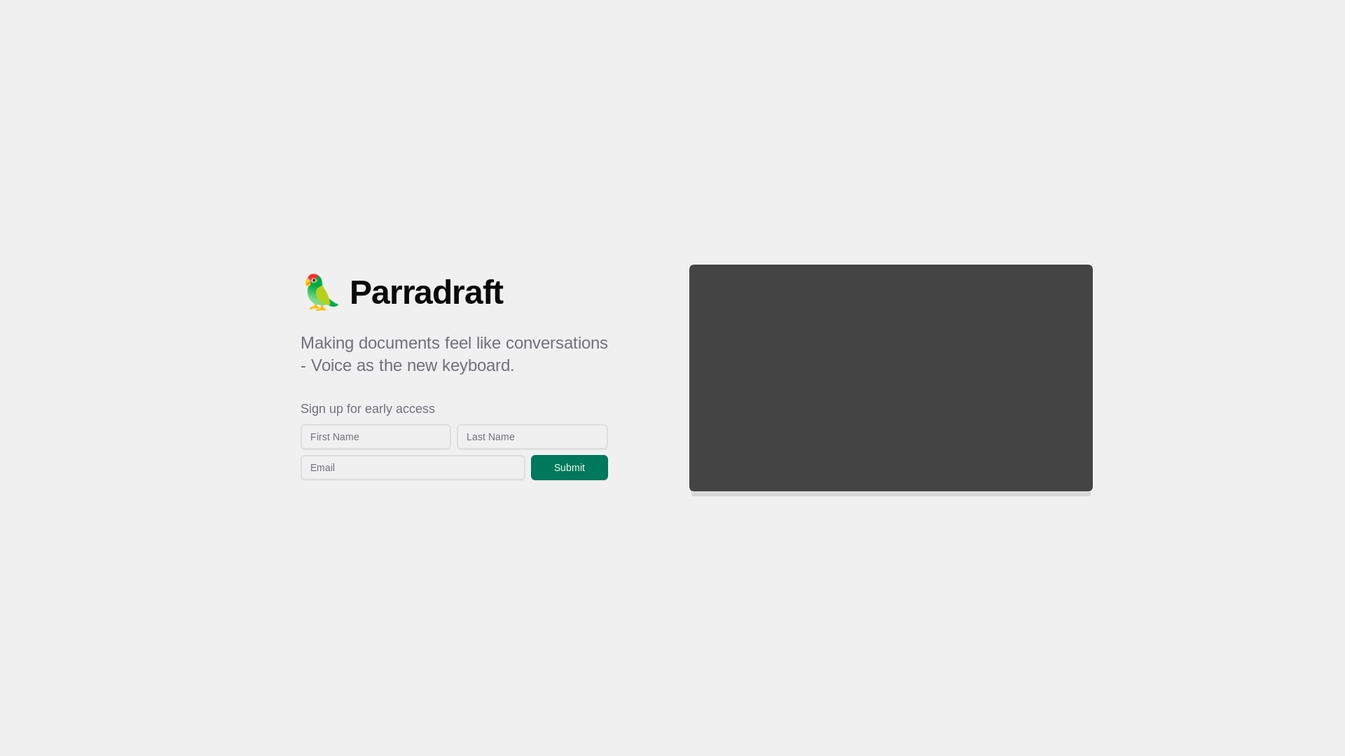 website screenshot of https://parradraft-landing.pages.dev/