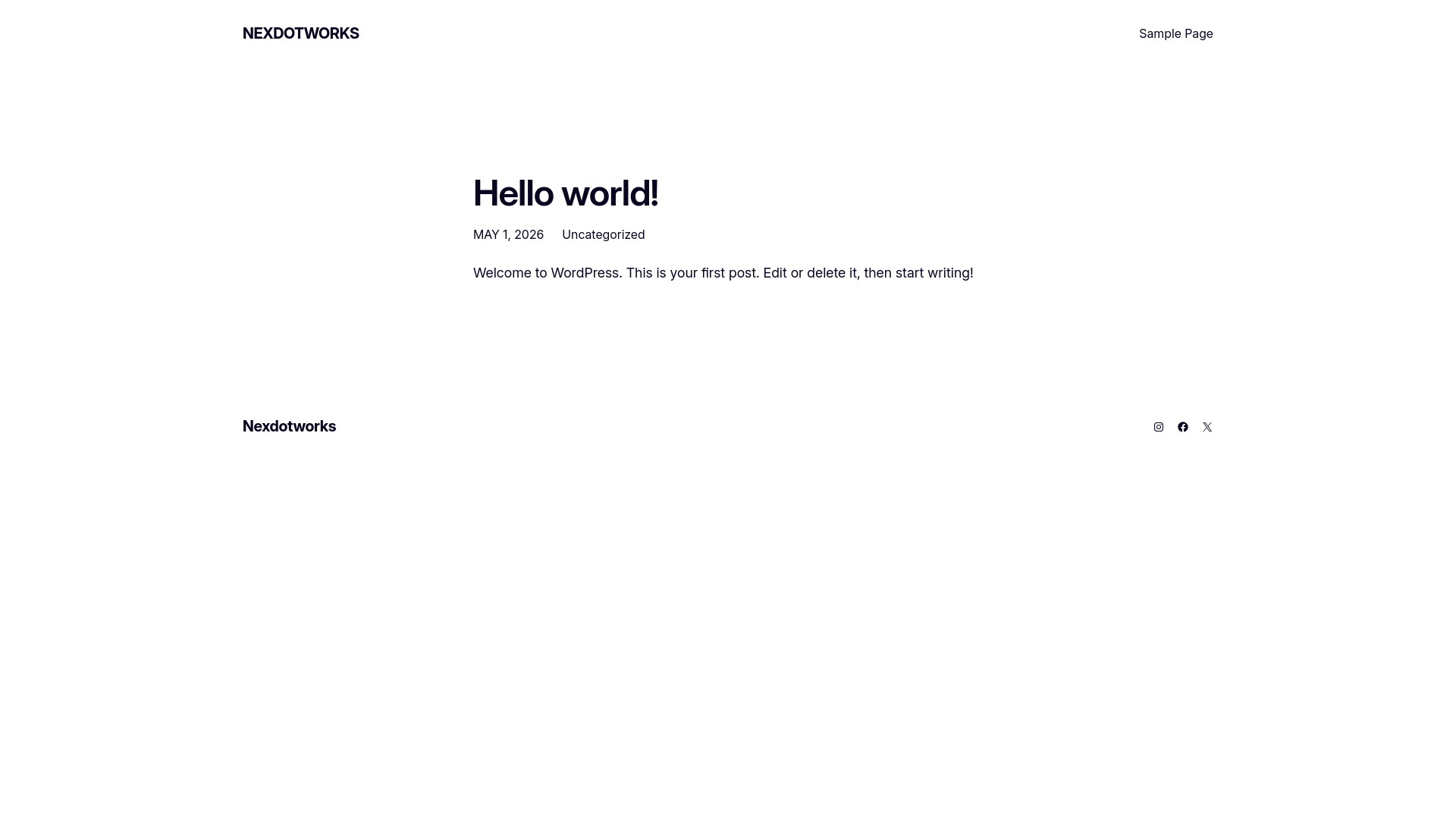 website screenshot of https://nexdotworks.com/