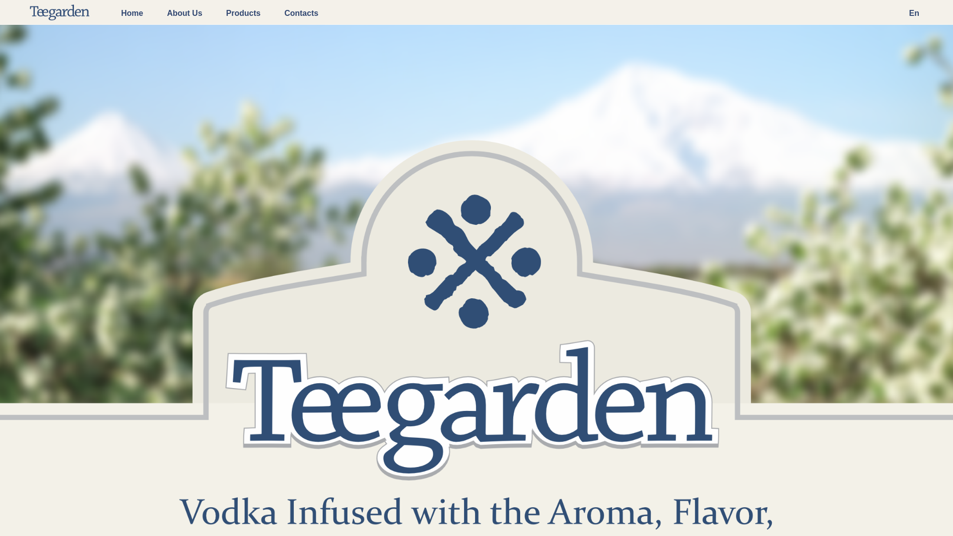 website screenshot of https://teegardenvodka.avromic.com/