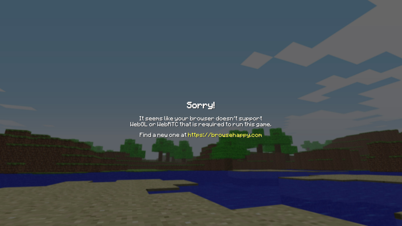 website screenshot of https://classic.minecraft.net/