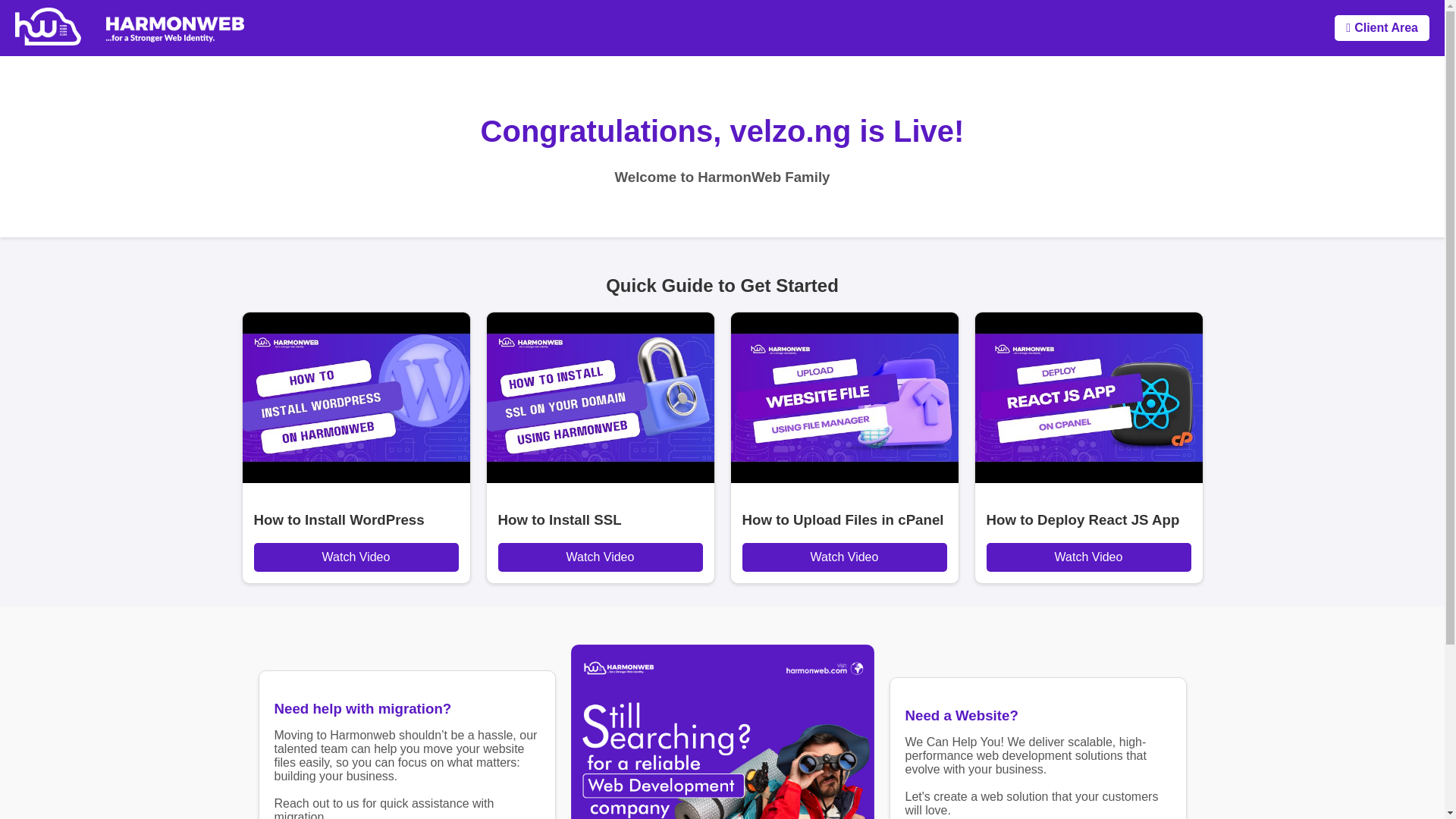 website screenshot of https://velzo.ng/