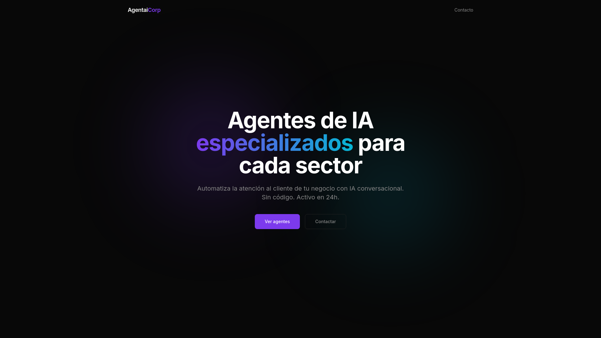 website screenshot of https://agentaicorp.com/
