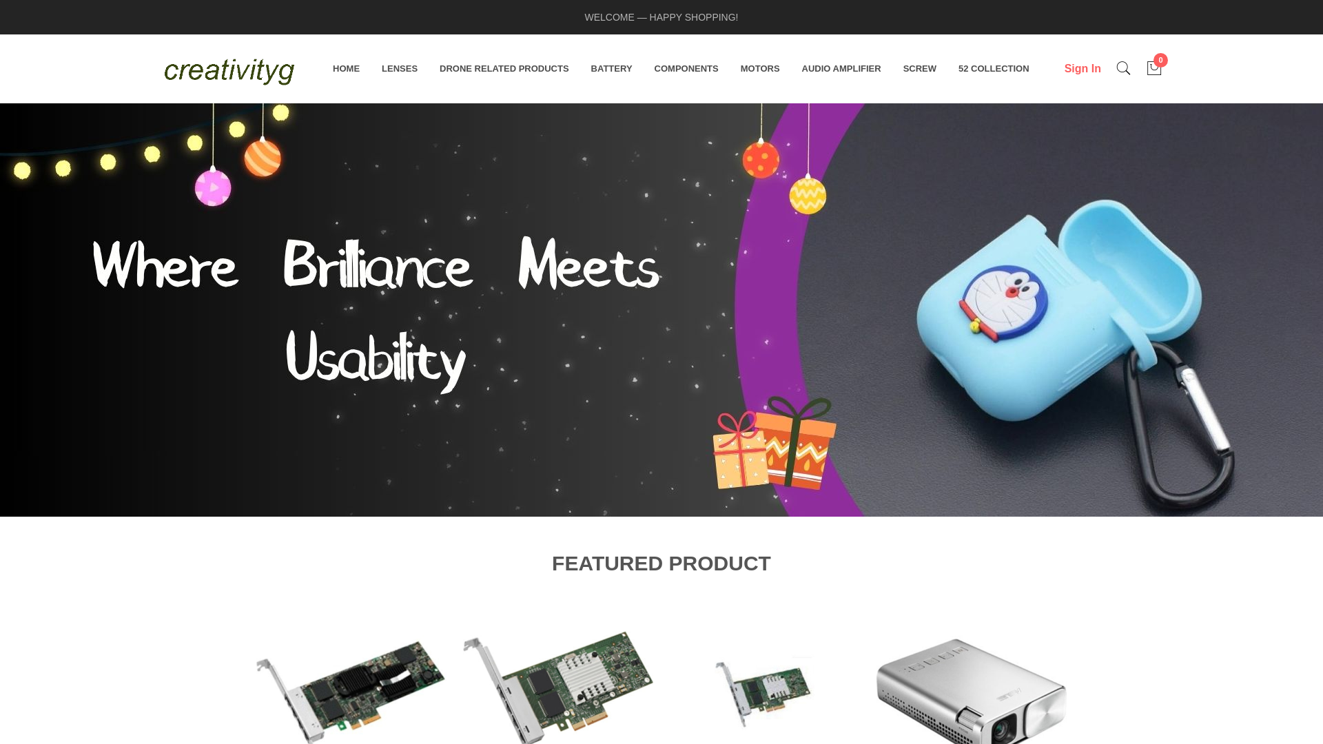 website screenshot of https://creativityg.com