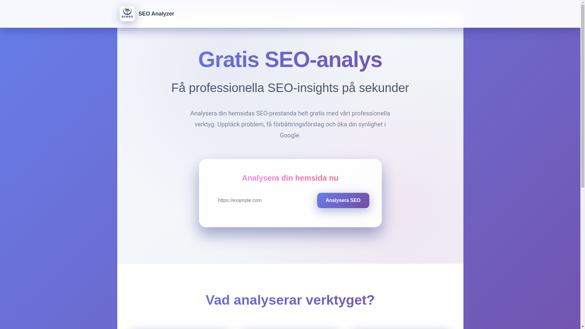 website screenshot of https://seoanalyze.se/