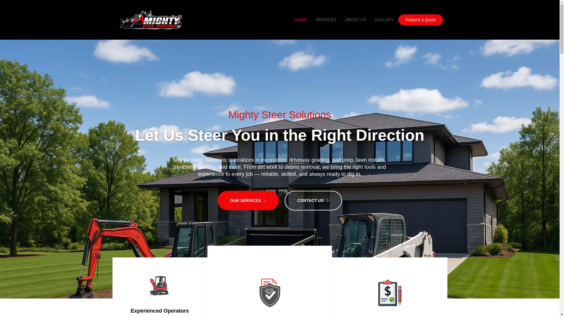 website screenshot of https://mightysteersolutions.ca/