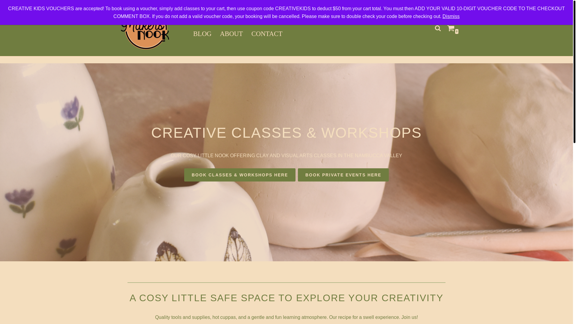 website screenshot of https://themakersnook.online/