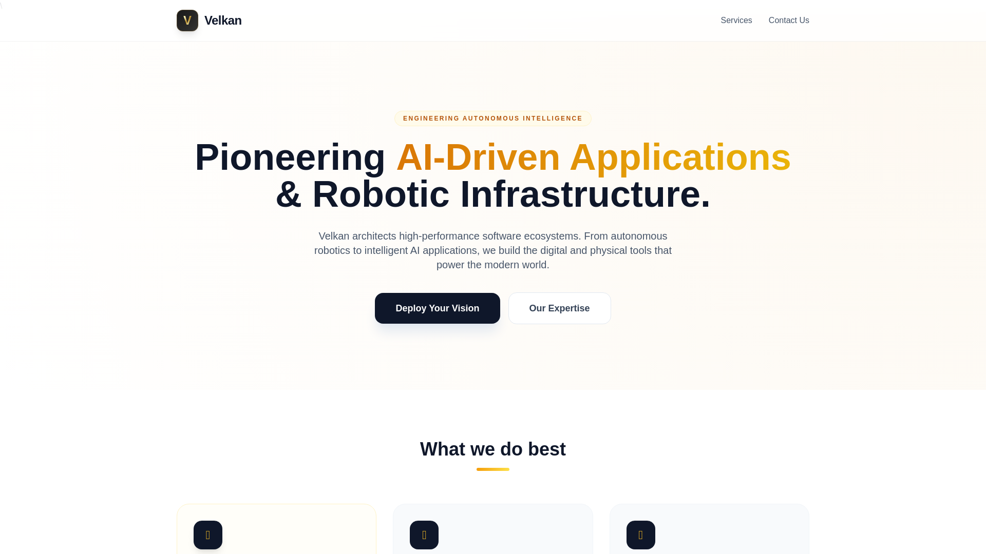 website screenshot of https://velkan.in/