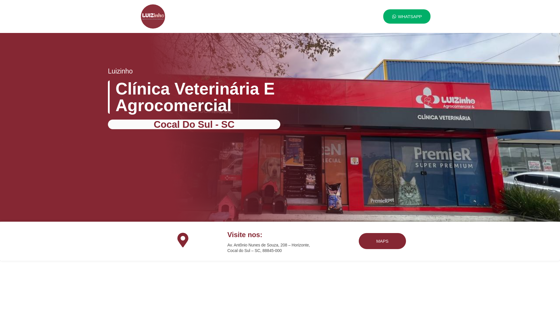 website screenshot of https://xn--clnicaluizinhovet-evb.com/